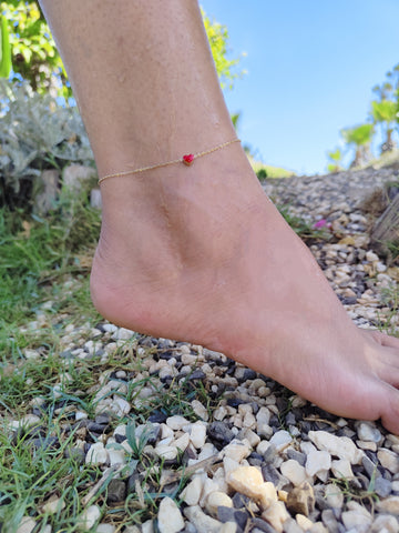 Bracelet de cheville Cœur